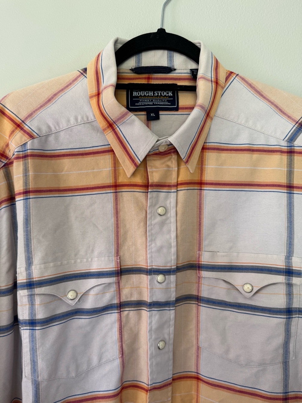 Rough Stock Panhandle Slim XL Men's Western Plaid Pearl Snap Up Shirt